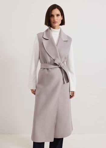 Phase Eight Darcy Double Faced Wool Sleeveless Coats Grey Australia | UG5319027